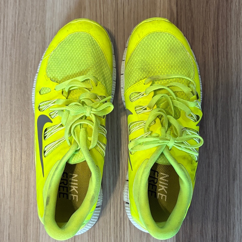 Nike Free Run Neon Yellow Running Shoes
